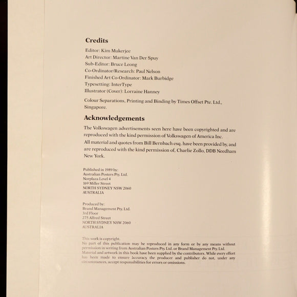 1989 One Hundred Great Posters by Kim Mukerjee Marketing & Advertising Book