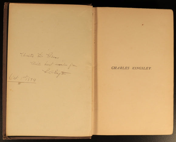 1891 Charles Kingsley Letters & Life British Religious History & Biography Books