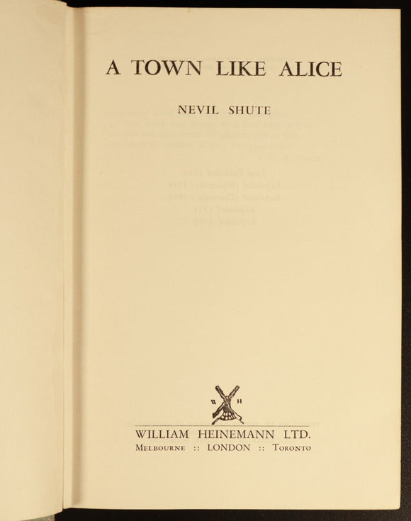 1952 A Town Like Alice by Nevil Shute Vintage British Fiction Book Early Edition