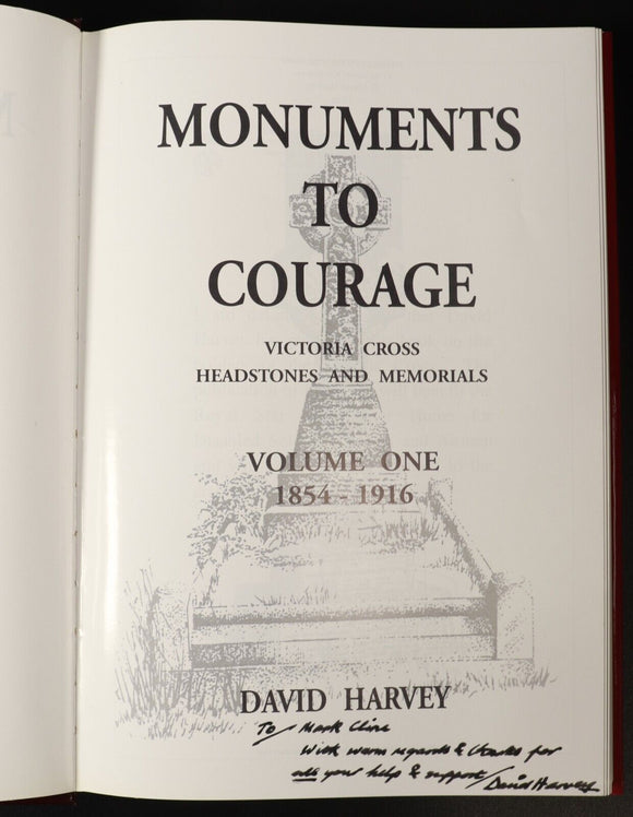 1999 2vol Monuments To Courage by D. Harvey Victoria Cross Military Books Signed