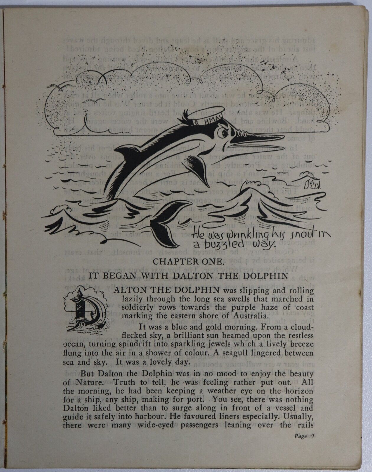 1944 It Began With Dalton The Dolphin by K. Neville Antique Children's Book