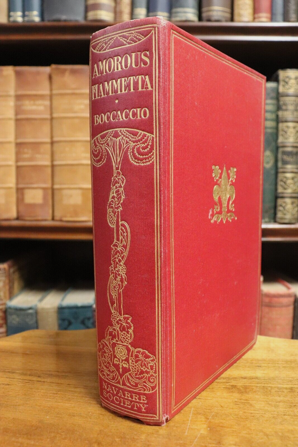 1926 Amorous Fiammetta by Giovanni Boccacci Antique Italian Fiction Book