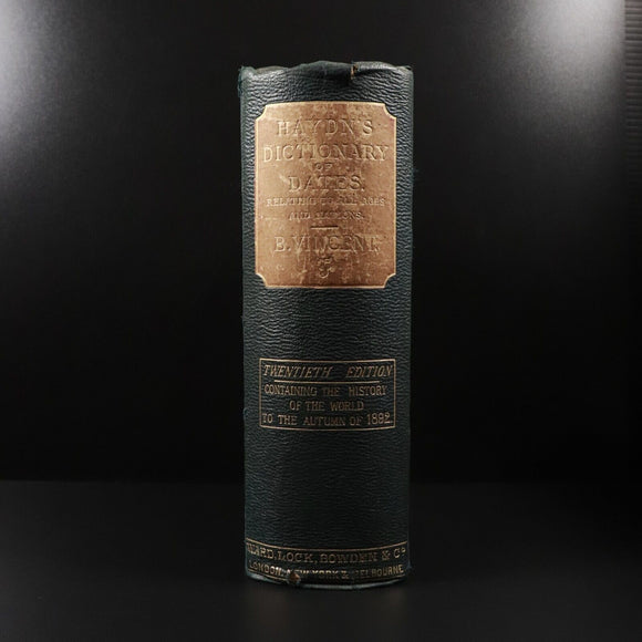 1892 Haydn's Dictionary Of Dates & Universal Information Antique Reference Book