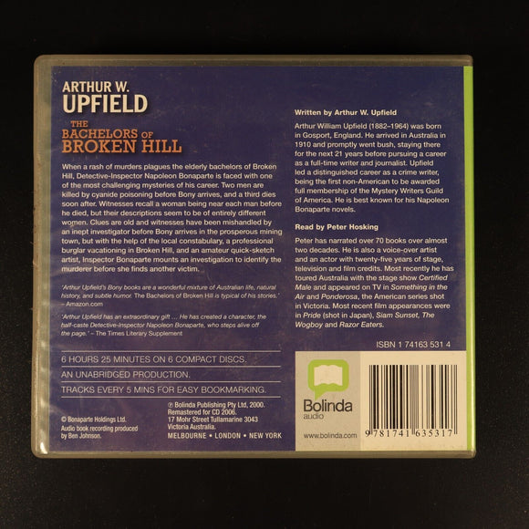 Bachelors Of Broken Hill Arthur Upfield Australian Fiction Book Audio CD Bolinda