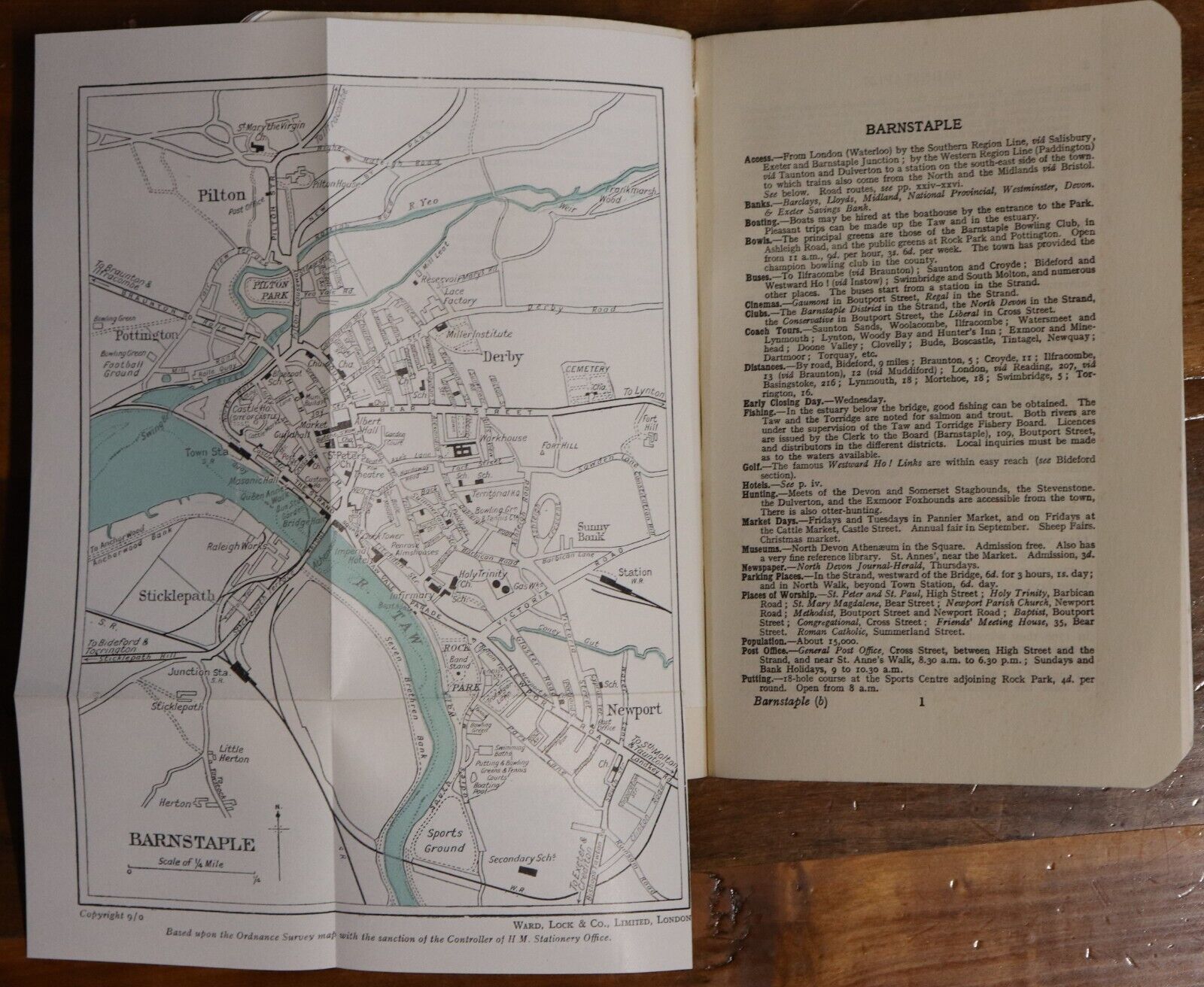 1930 Guide To Ilfracombe: Ward Lock & Co Antique Travel Guide Book w/Maps