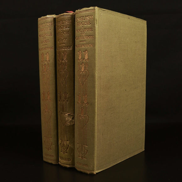 1921 3vol English Prose by W. Peacock Antique British Literature Books Milton