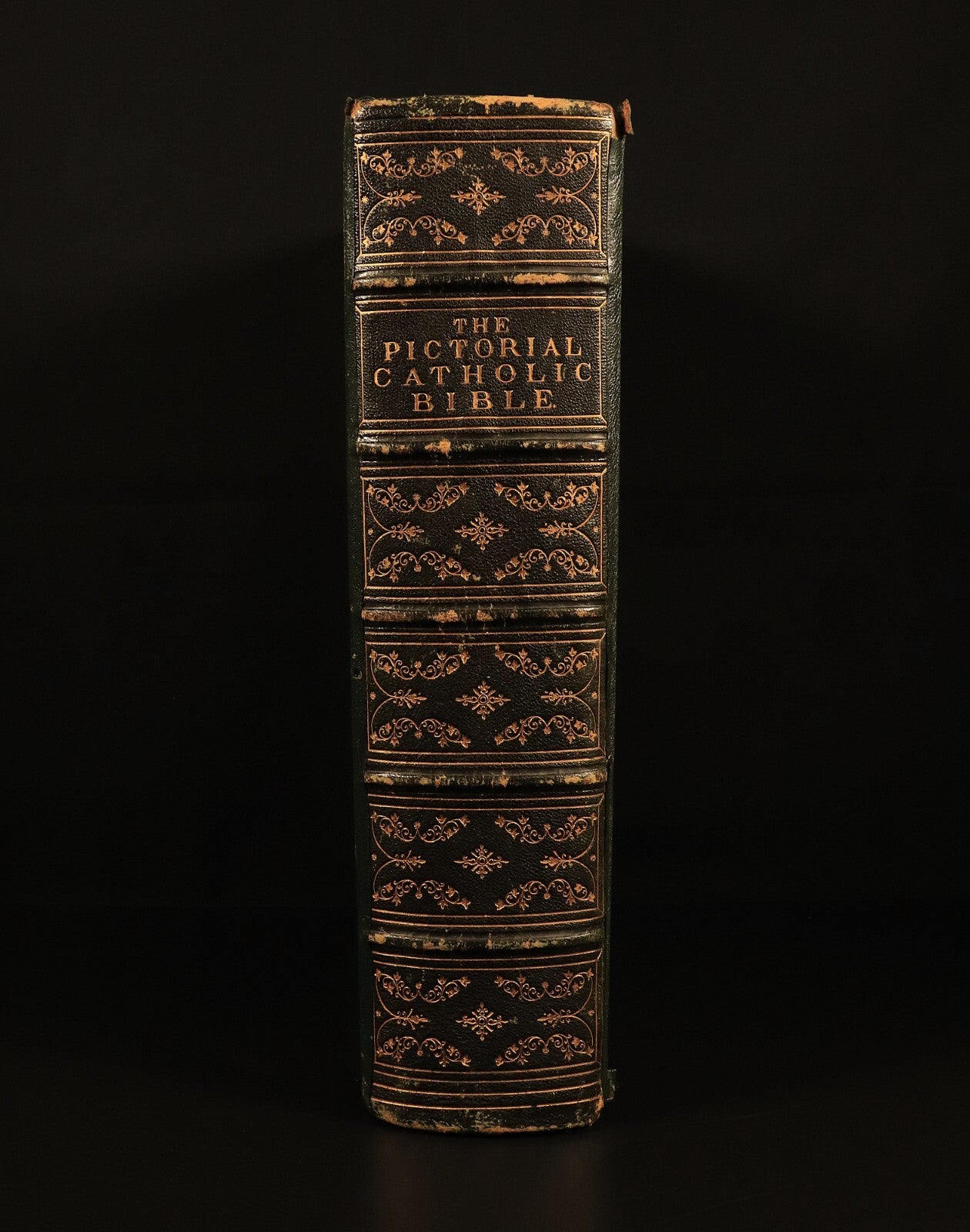 1865 The Pictorial Catholic Bible by Rev Dr Cullen Antiquarian Leather Bible - 0