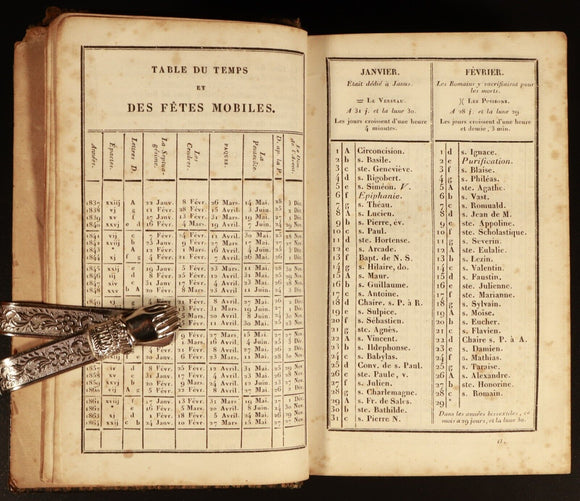 c1828 Le Paroissien Complete Illustrated Antiquarian French Latin Theology Book