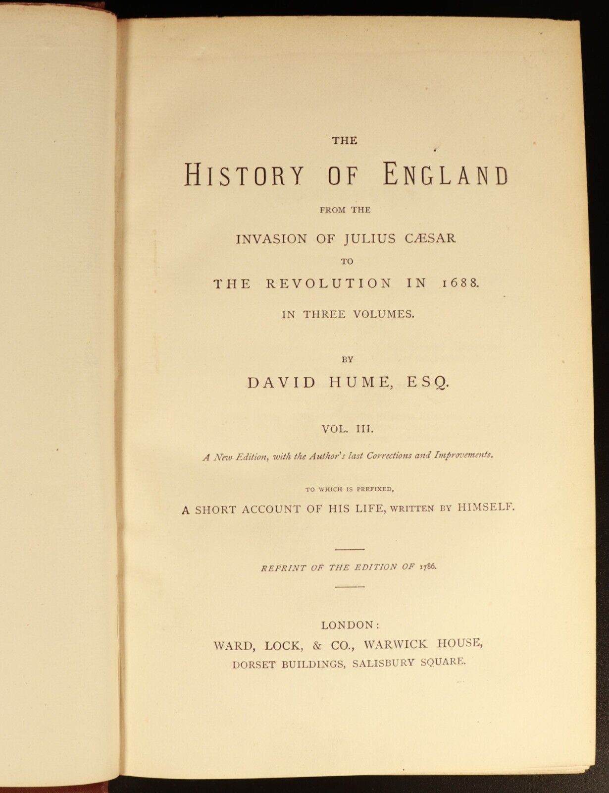 c1880 3vol The History Of England by David Hume Antique History Book Set