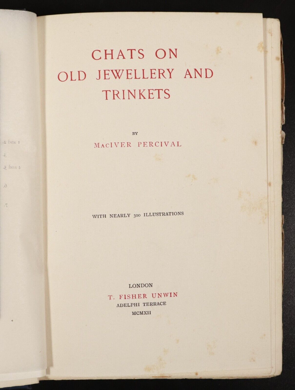 1912 Chats On Old Jewellery & Trinkets Antique Jewellery Reference Book Percival