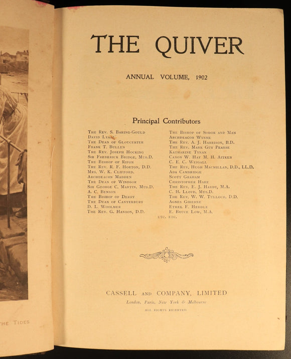 1902 The Quiver: An Illustrated Magazine Antique British Literature Book