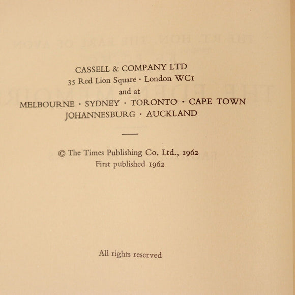 1962 The Eden Memoirs Facing The Dictators Military Book Earl Of Avon 1st Ed.