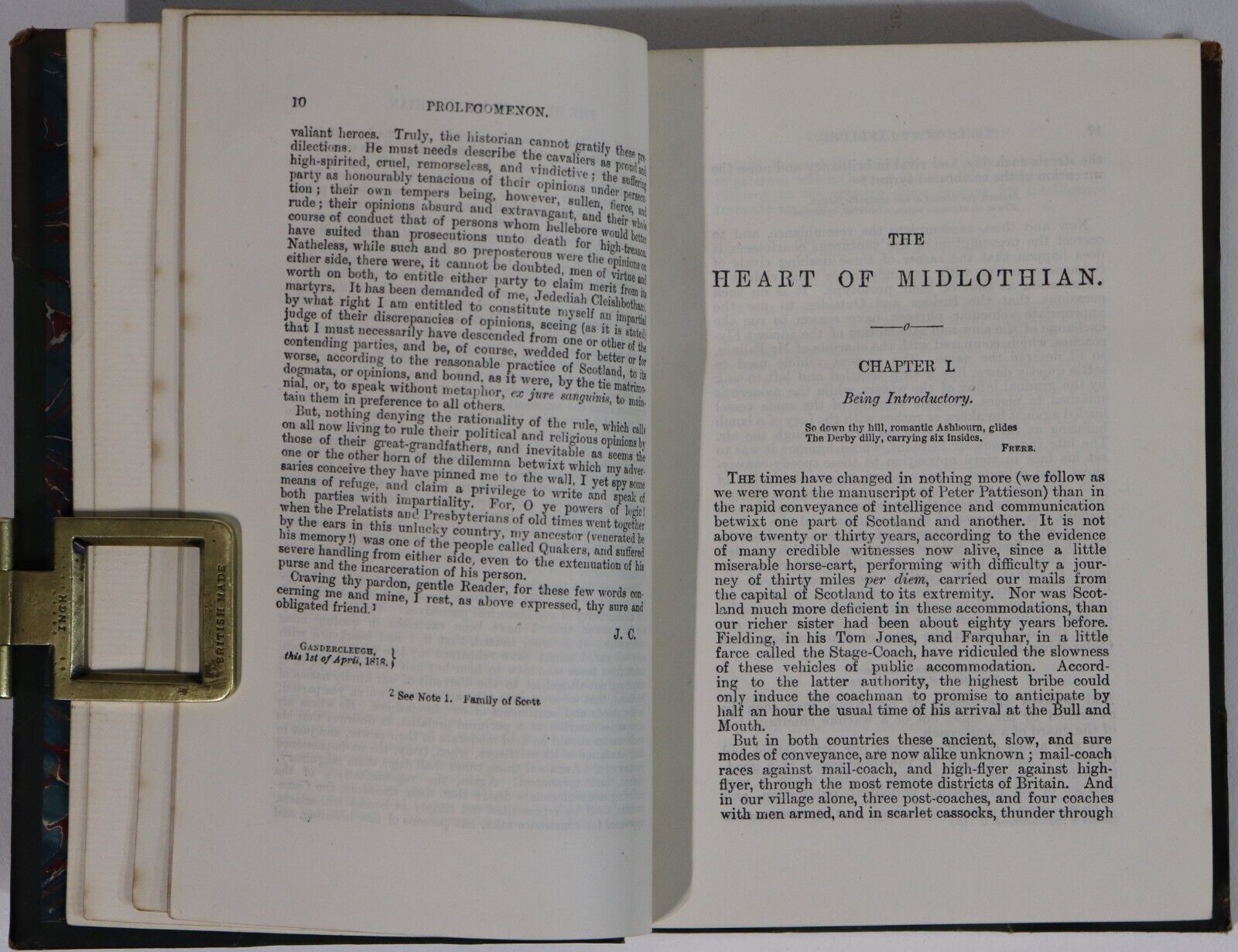 c1885 The Heart Of Mid-Lothian by Sir Walter Scott Antique British Fiction Book