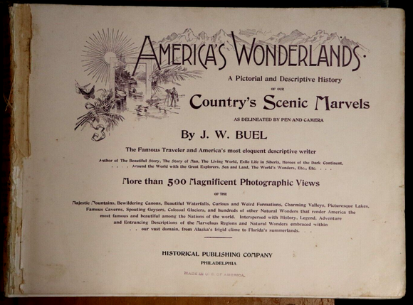 1893 America's Wonderlands by J.W. Buel Antique American Photo History Book