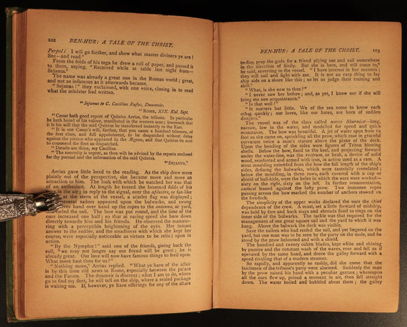 c1900 Ben Hur Tale Of The Christ by Lew Wallace Antique Christian Fiction Book