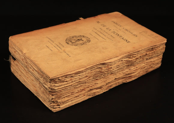 1868 Fables De La Fontaine Antiquarian French Literature Book 2vol Suit Rebind