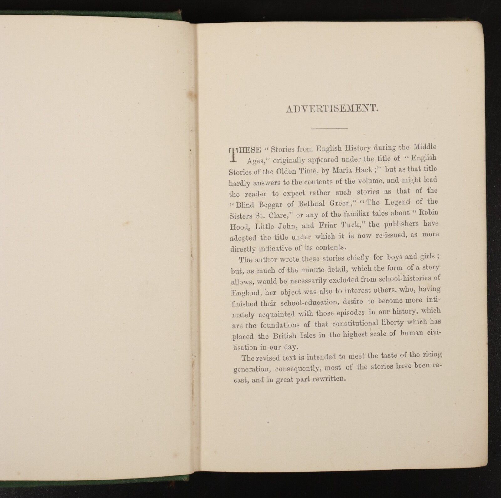 1872 Stories From English History During The Middle Ages Antique History Book