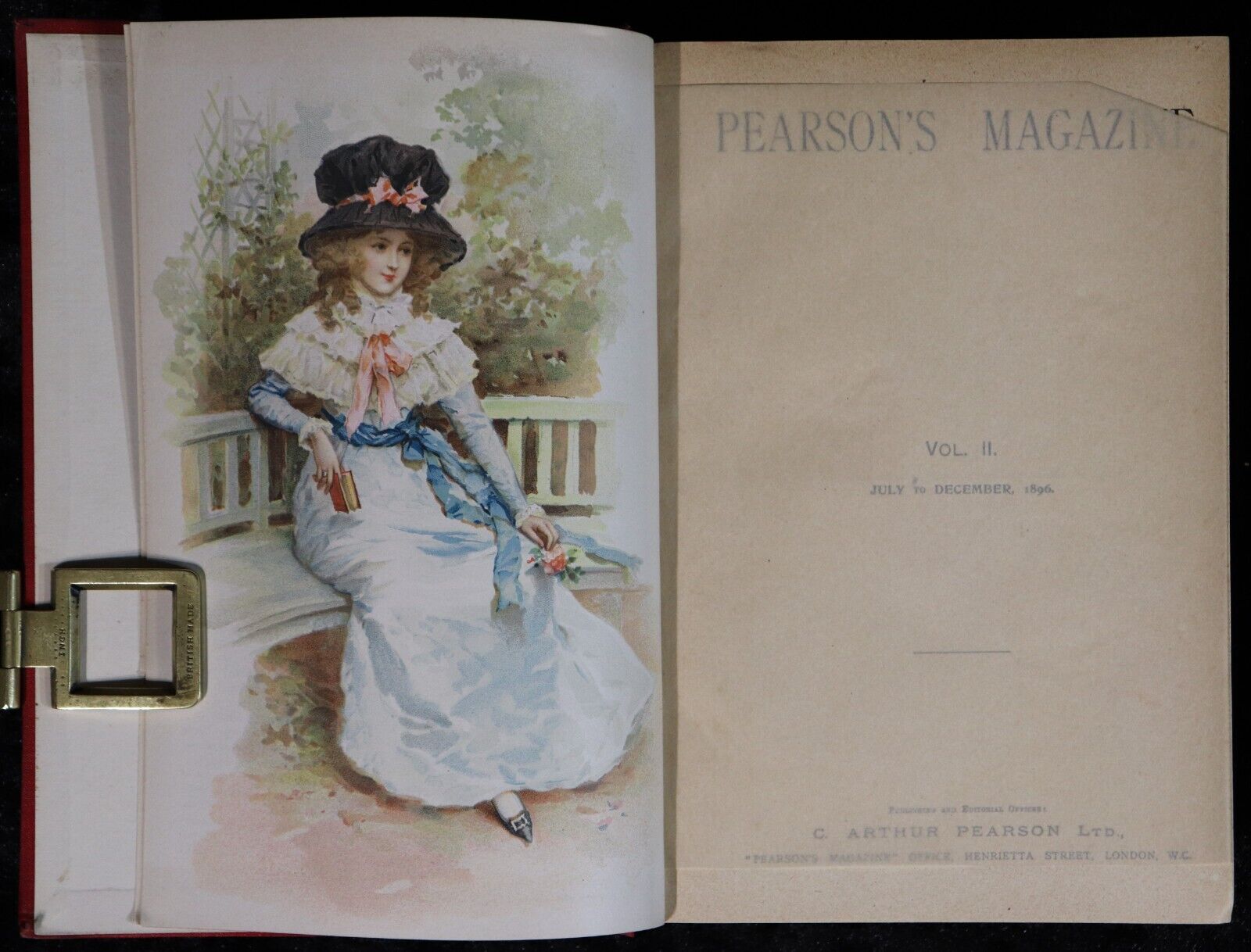 1896 Pearson's Magazine: Rudyard Kipling Antique British Literature Book - 0