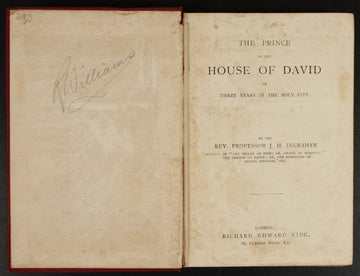 c1894 The Prince Of The House Of David by JH Ingraham Antiquarian Theology Book - 0