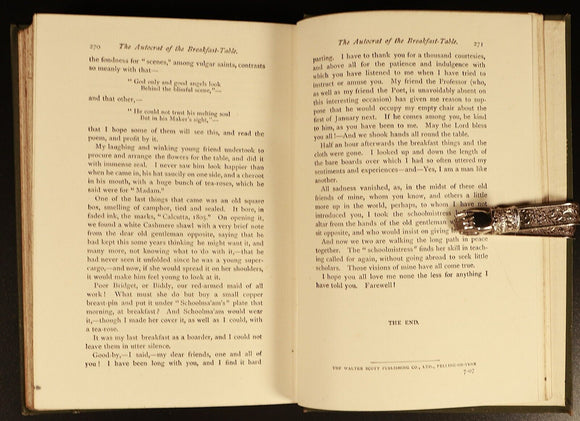 c1910 Autocrat Of The Breakfast Table by Oliver Wendell Holmes Antique Book