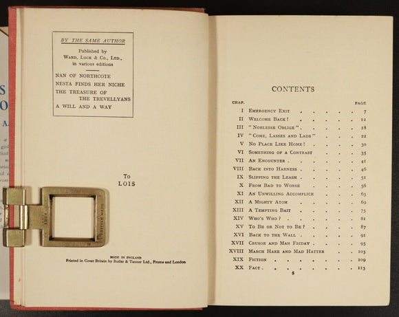 c1925 Tess & Tony by Doris A. Pocock Antique British Childrens Fiction Book