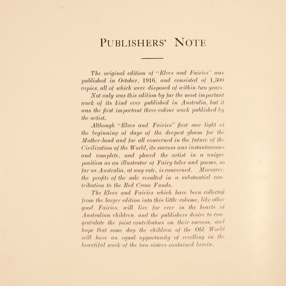 1919 Elves & Fairies Of Ida Rentoul Outhwaite Antique Australian Childrens Book