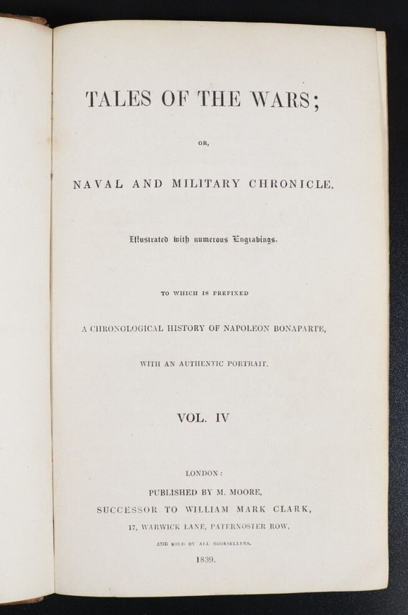 1836 4vol Tales Of The Wars Naval Military Antiquarian British History Book Set
