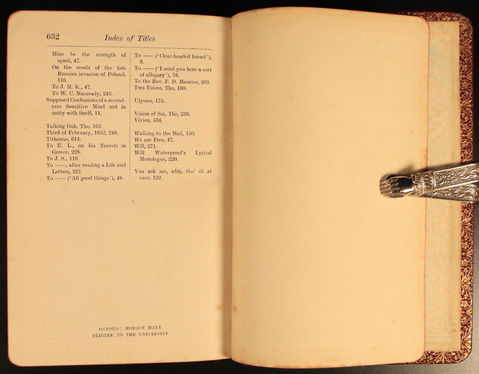 Poems Of Tennyson Oxford Edition 1904 Antique British Poetry Book Gilt Edged