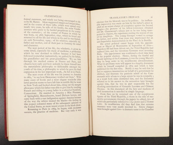 1930 Clemenceau As Told By Himself To Jean Martet Antique French History Book