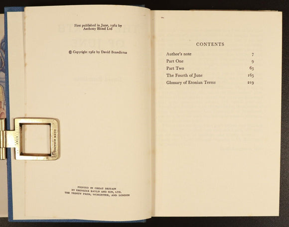 1962 The Fourth Of June by David Benedictus British Fiction Book 1st Edition