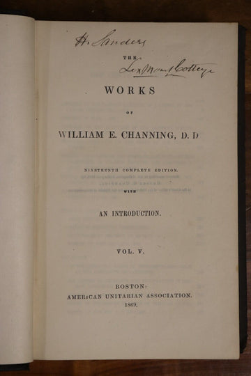 1869 The Works Of William E Channing Antique American Theology Book Vol. 5 - 0