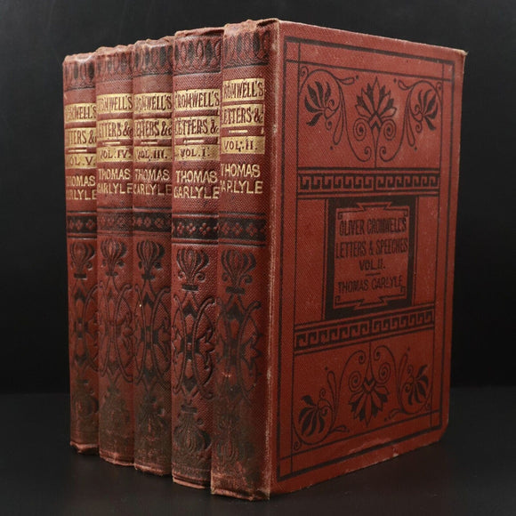 1871 5vol Oliver Cromwell Letters Speeches Thomas Carlyle Antiquarian Book Set