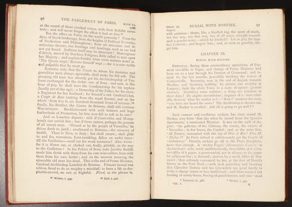 c1875 3vol The French Revolution History by Thomas Carlyle Antiquarian Book Set