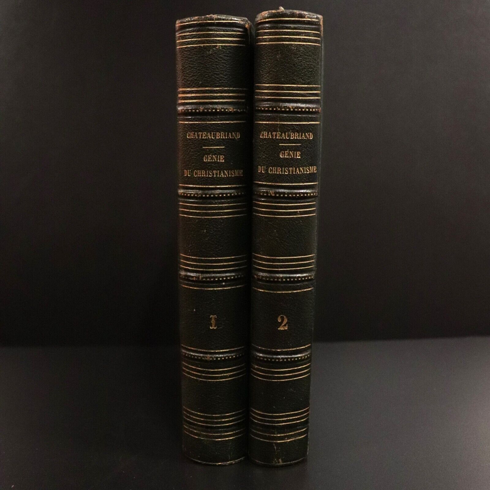 1854 2vol Le Genie Du Christianisme by de Chateaubriand Antique History Books