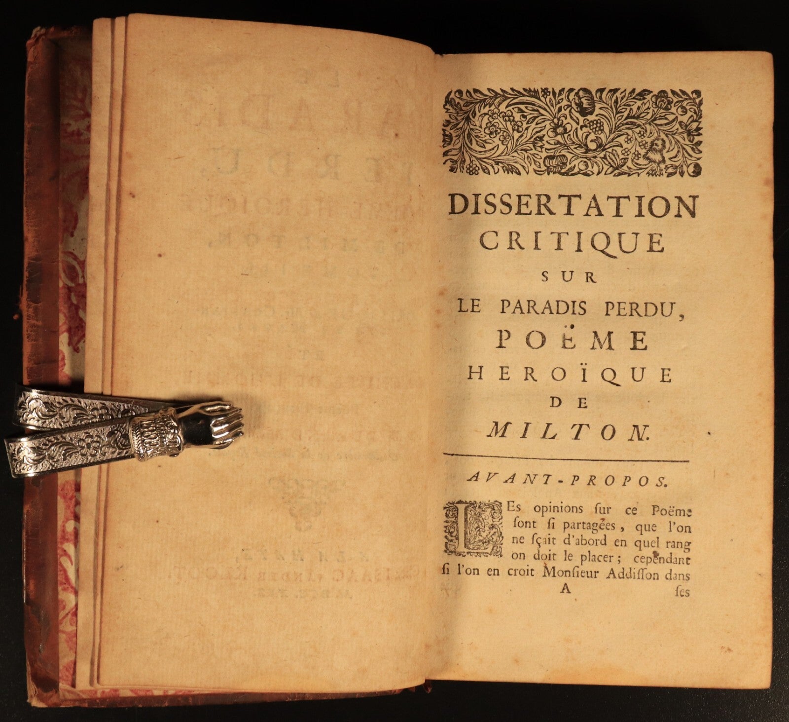 1730 Le Paradis Perdu Poeme Heroique De Milton Antiquarian Book Paradise Lost
