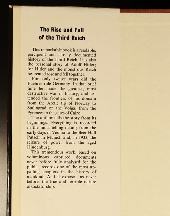 1978 The Rise & Fall Of The Third Reich by W.L. Shirer Military History Book WW2