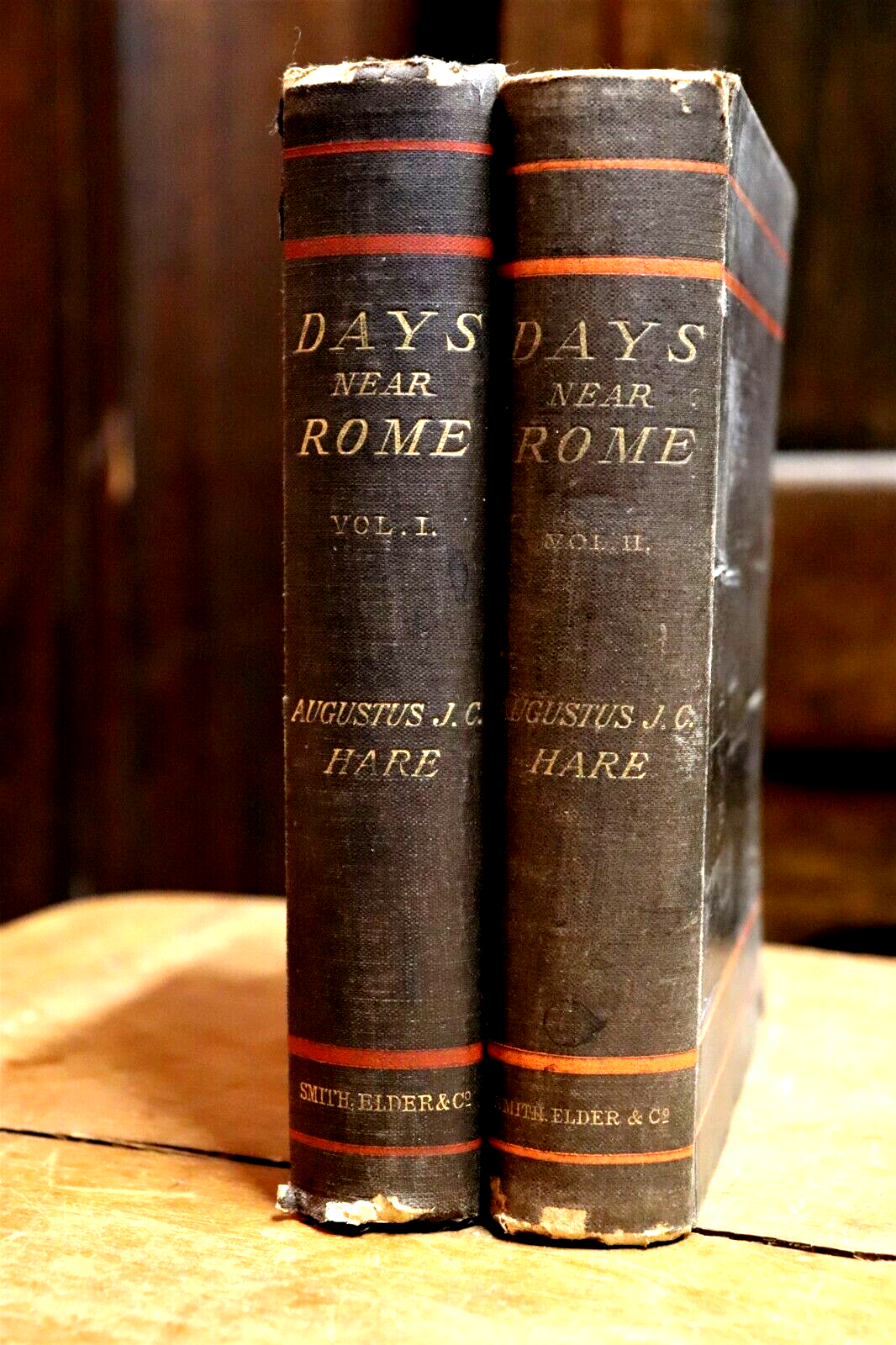 1884 2vol Days Near Rome by Augustus Hare Antique Roman History Book Set