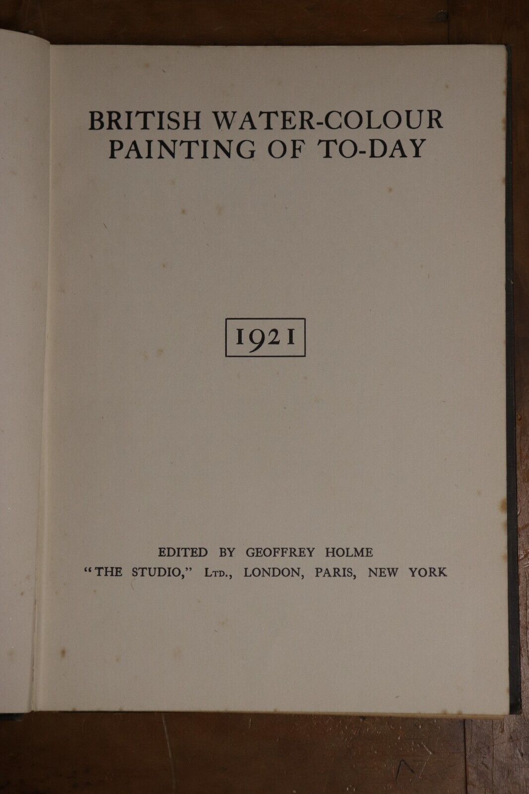 1921 British Water-Colour Painting Of Today G. Holme Antique Art Reference Book