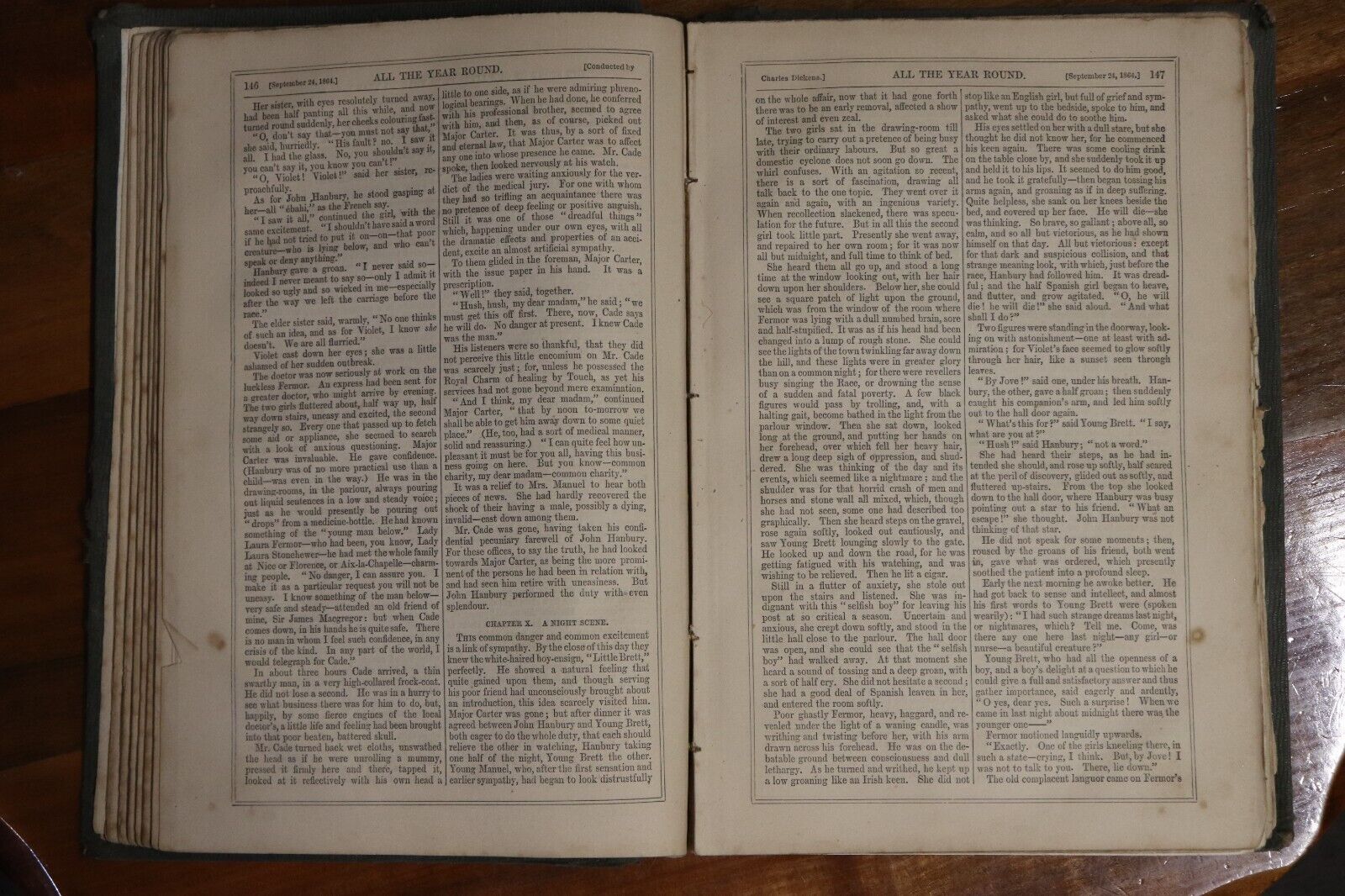 1865 All The Year Round by Charles Dickens Antique British Fiction Book