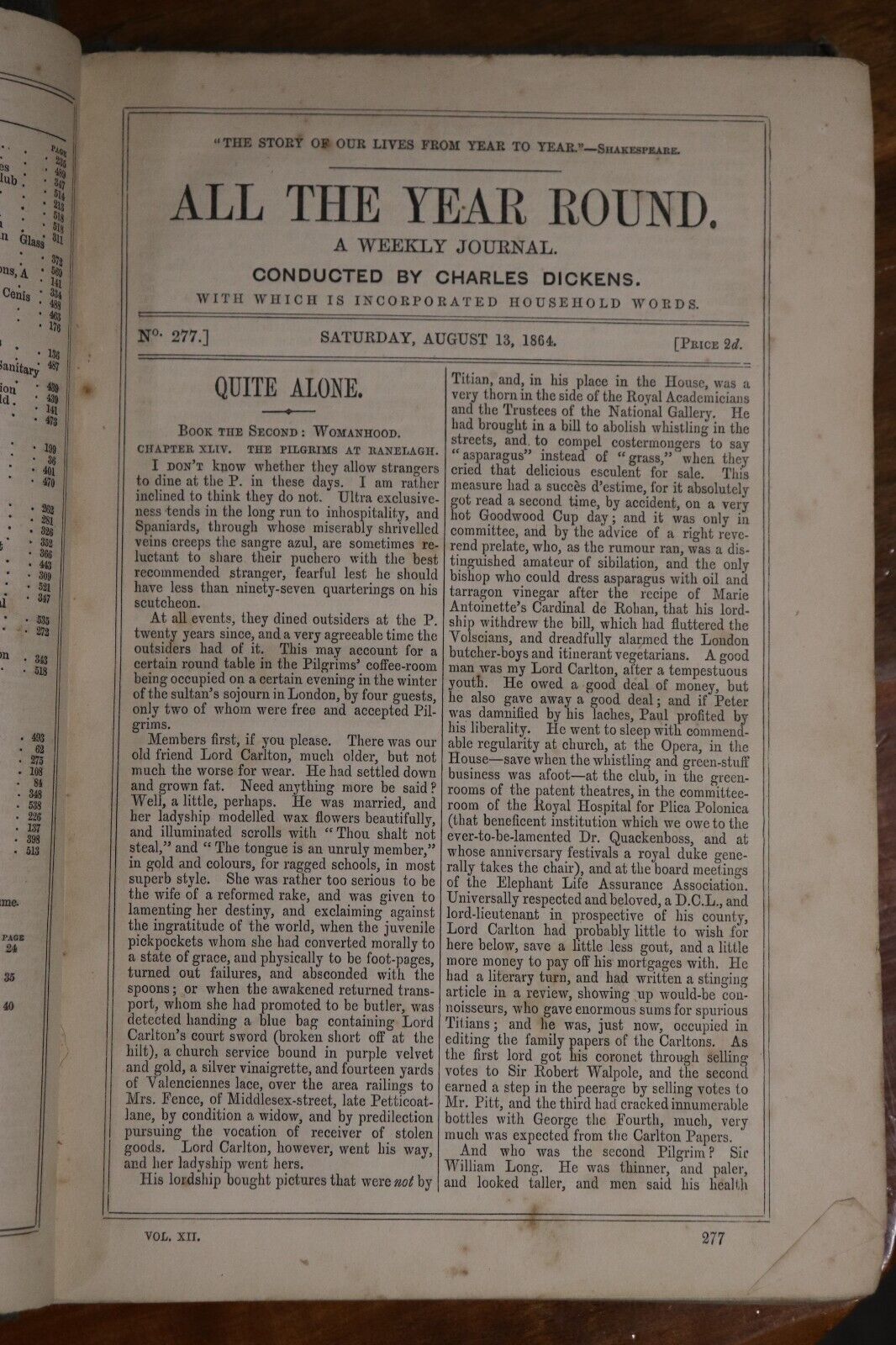 1865 All The Year Round by Charles Dickens Antique British Fiction Book