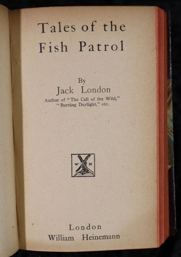 c1917 The Road, Fish Patrol & The Snark by Jack London Antique Fiction Book