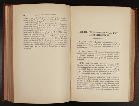 1890 The Exempla Sermones Vulgares by Jacques De Vitry Antique Theology Book