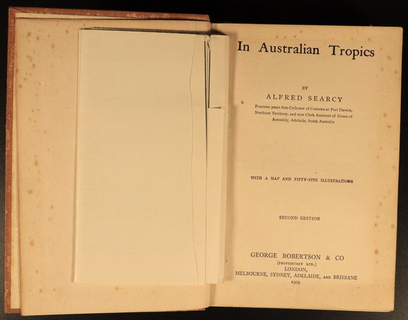 1909 In Australian Tropics by Alfred Searcy Antique Australian History Book