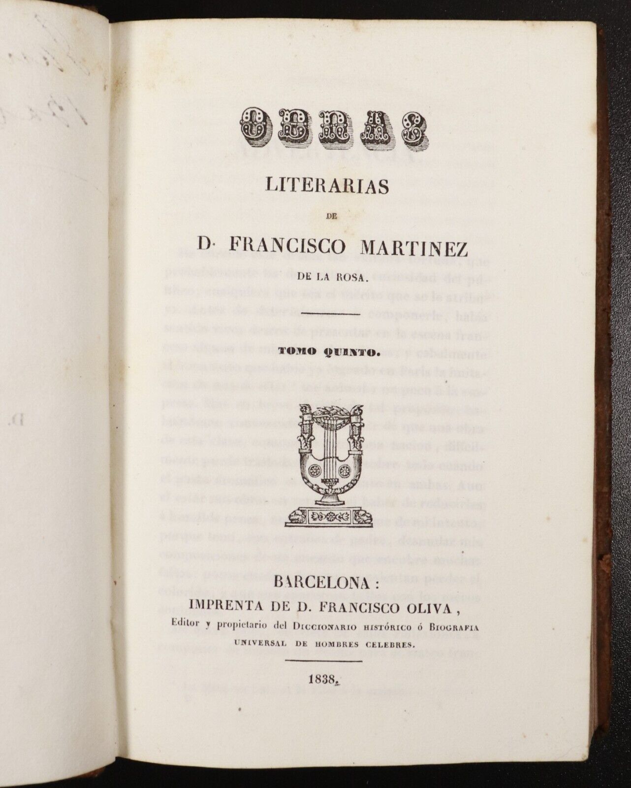 1838 2vol Obras Literarias de D. Francisco Martinez Antique Literature Books