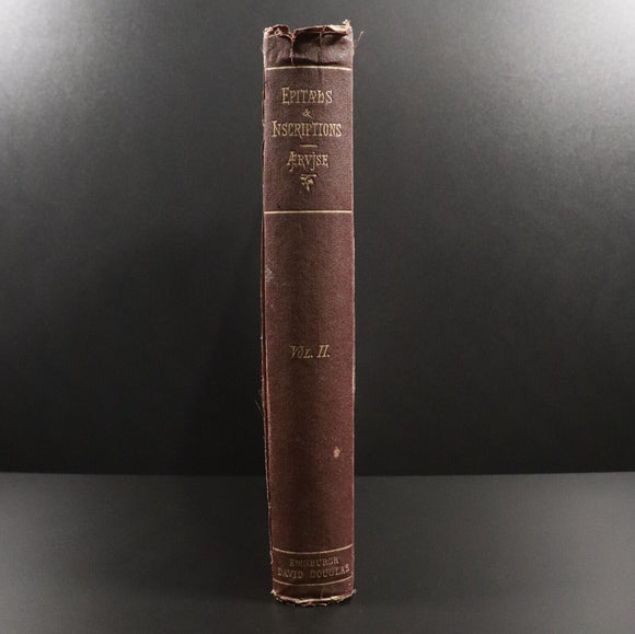 1879 Epitaphs & Inscriptions In Burial Grounds Antiquarian British History Book