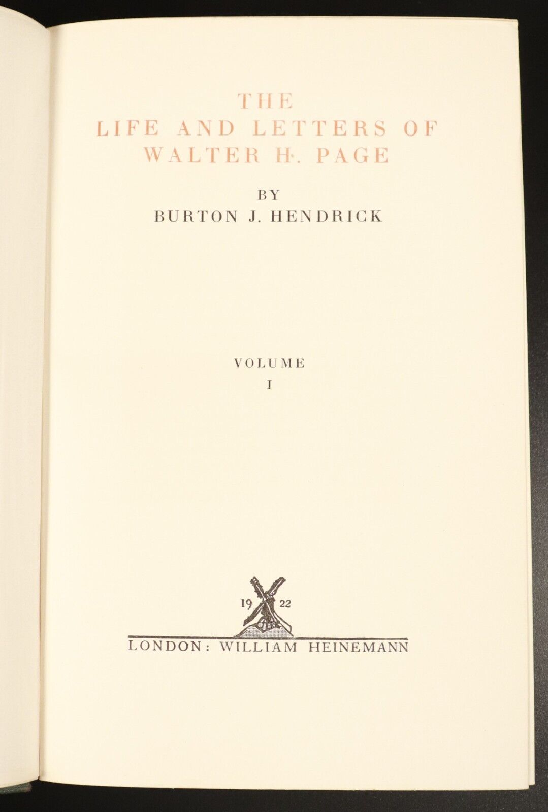 1922 2vol The Life & Letters Of Walter H. Page Antique WW1 History Books 1st Ed