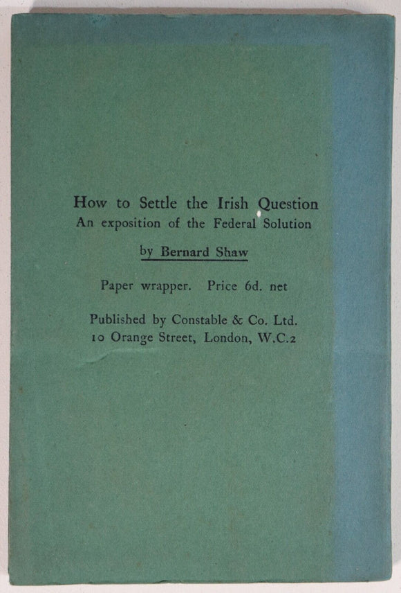 1919 Peace Conference Hints by Bernard Shaw 1st Ed. British Politics Book