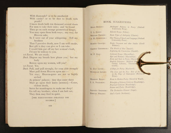 1935 The Poets Tongue An Anthology Antique Poetry Book by WH Auden & J Garrett