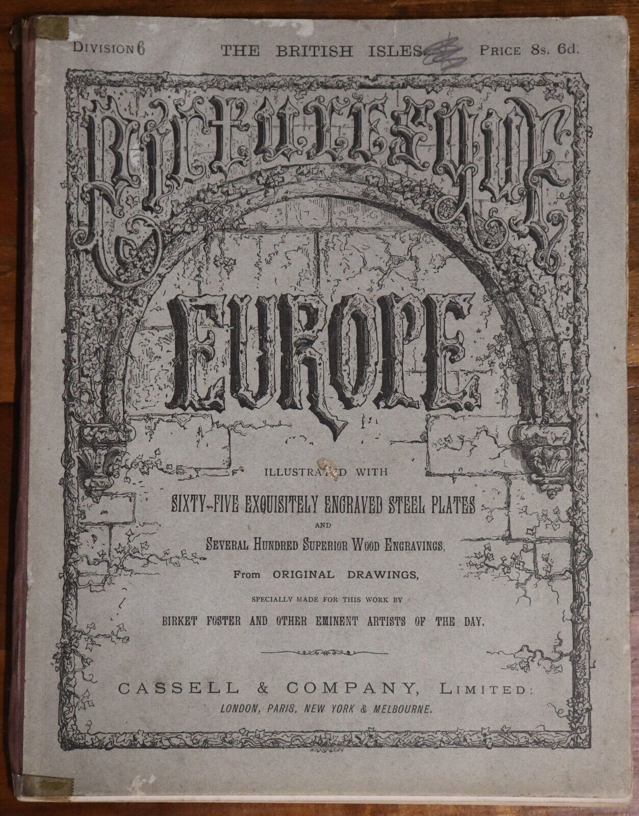 c1875 Picturesque Europe - Division 6 Rare Antiquarian Engravings Plates Book