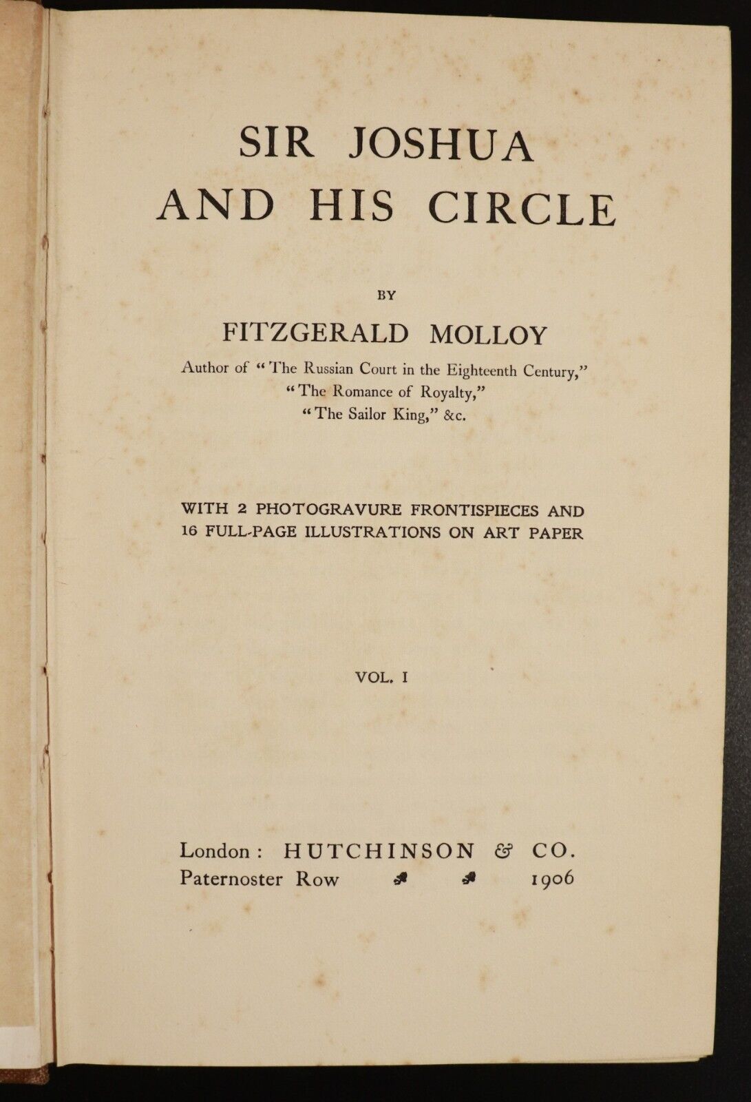 1906 2vol Sir Joshua & His Circle by Fitzgerald Molloy Antique Art History Book